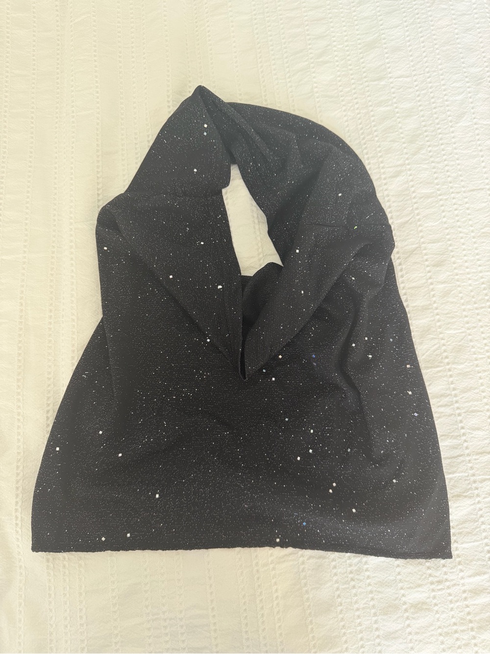Black Speckled Knit Scarf